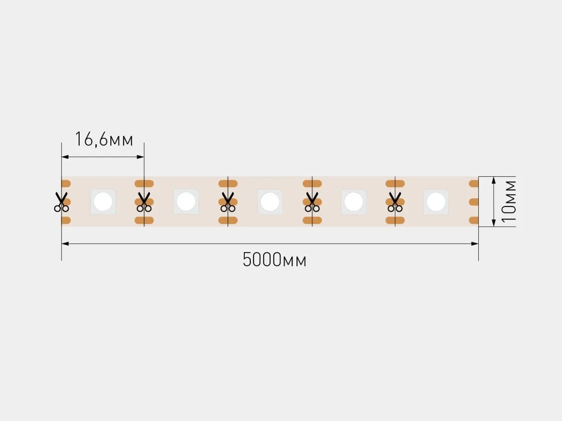 SWG SPI RGB 12В IP20 9Вт/м 60 LED/м SMD5050 WS2815 SWG5PT60-12-9-WS2815RGB - 00-00032522