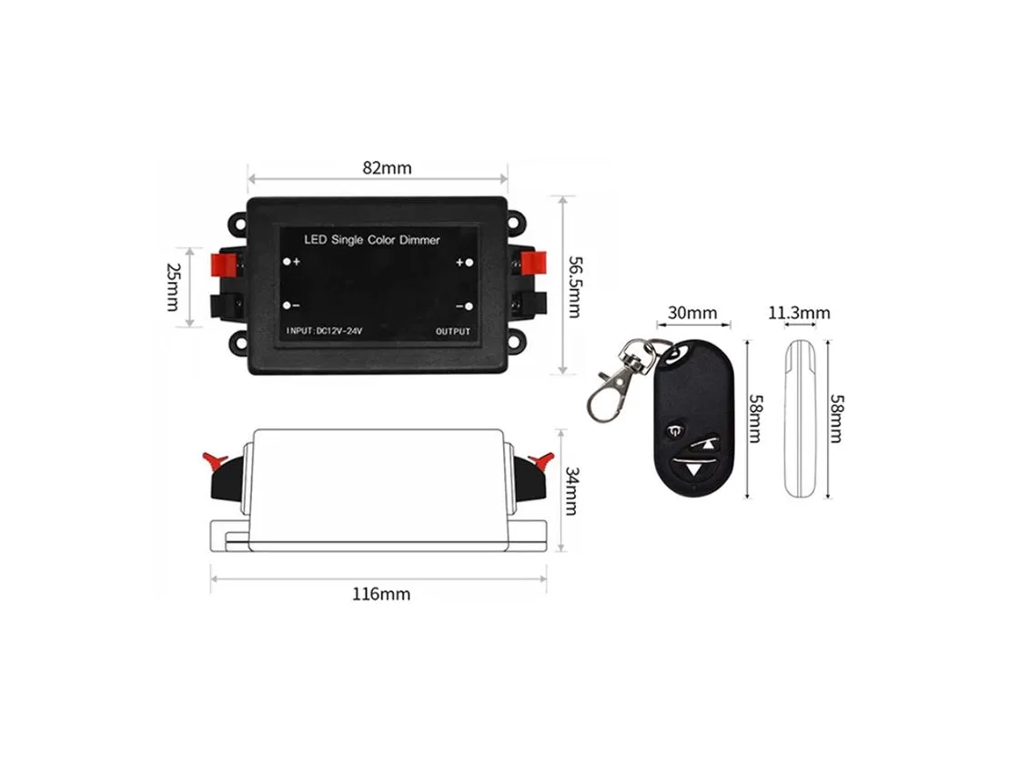 SWG Диммер для ленты с брелоком 8А 12V/24V,, RF-DIM-3-8A - 00000000934 SWG Диммер для ленты с брелоком 8А 12V/24V,, RF-DIM-3-8A - 00000000934
